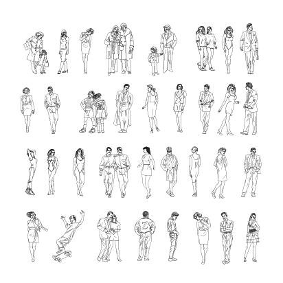 1950's Fashion Figure CAD Block