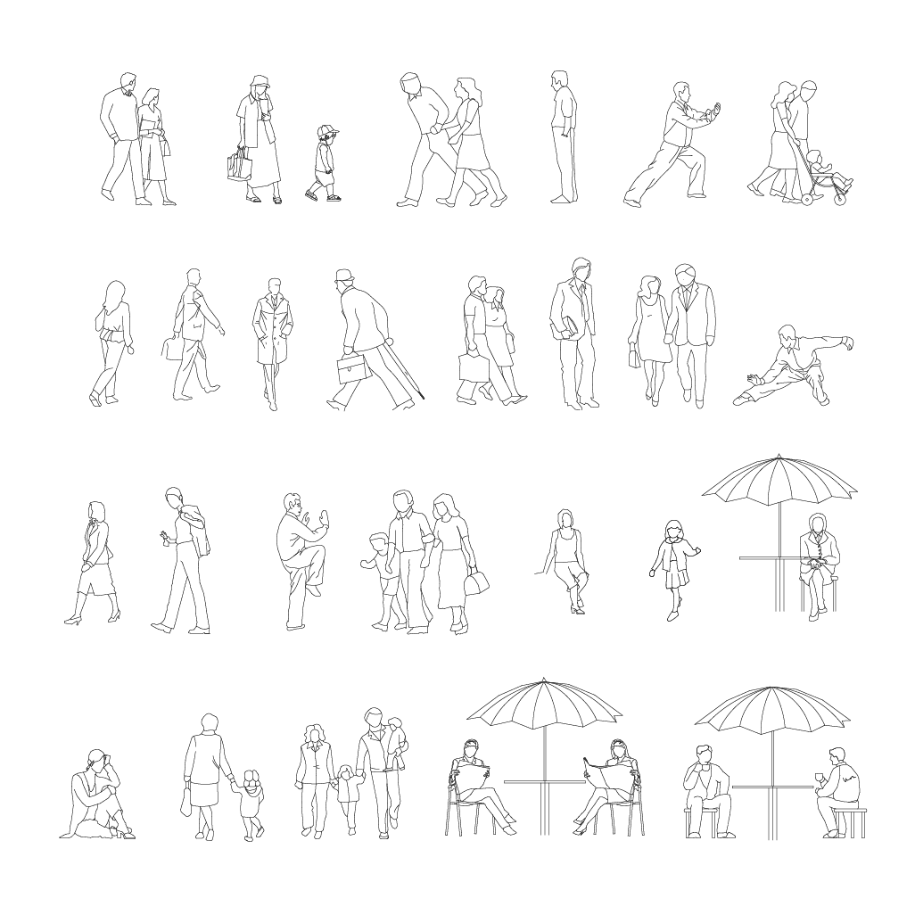 Casual Street Figure CAD Block