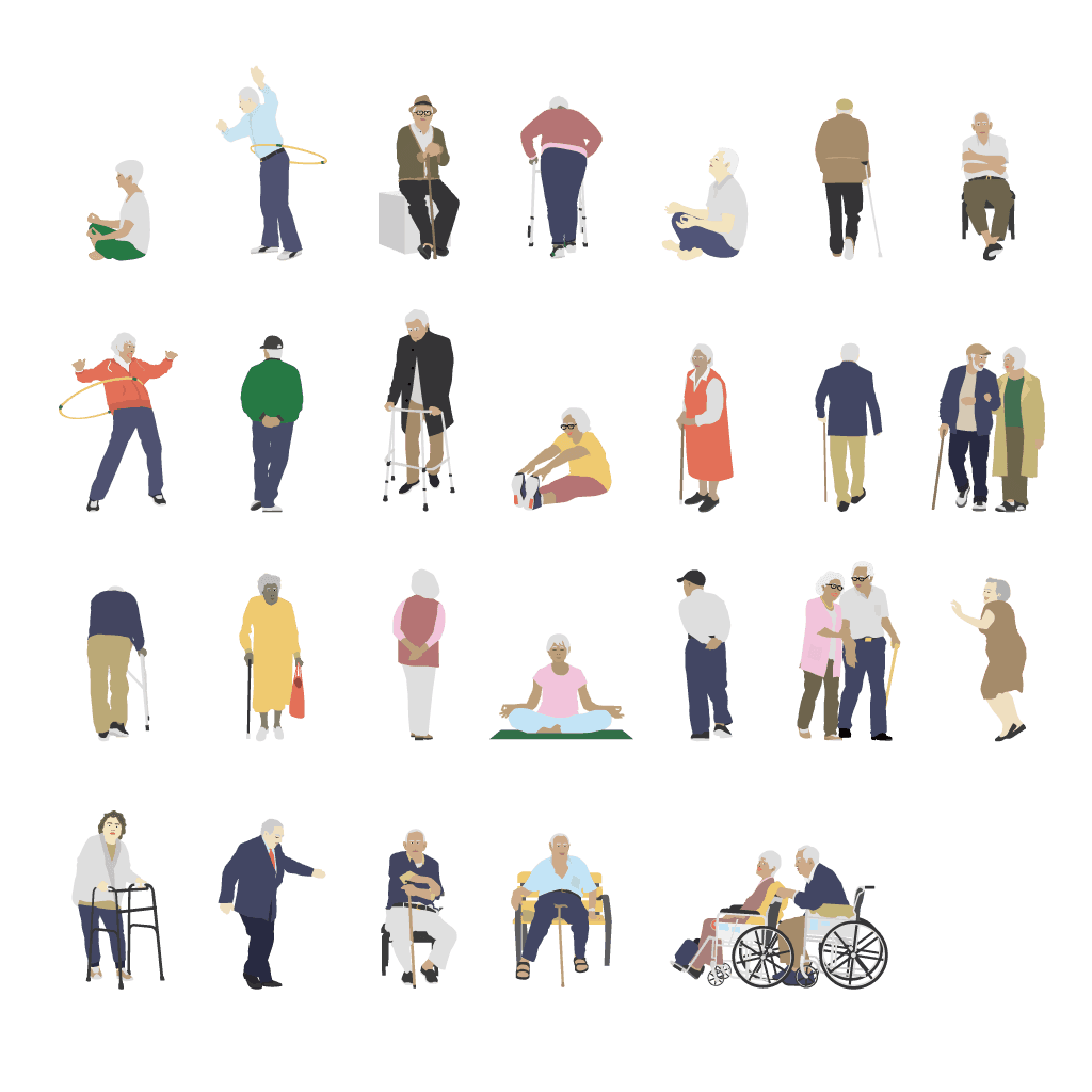 Elderly People Vector Set