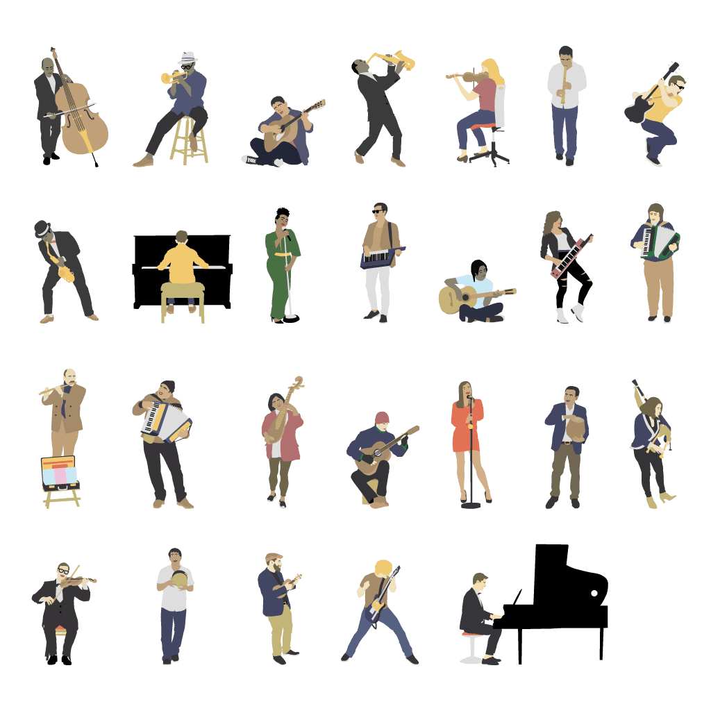 Musician Figure Vector Set