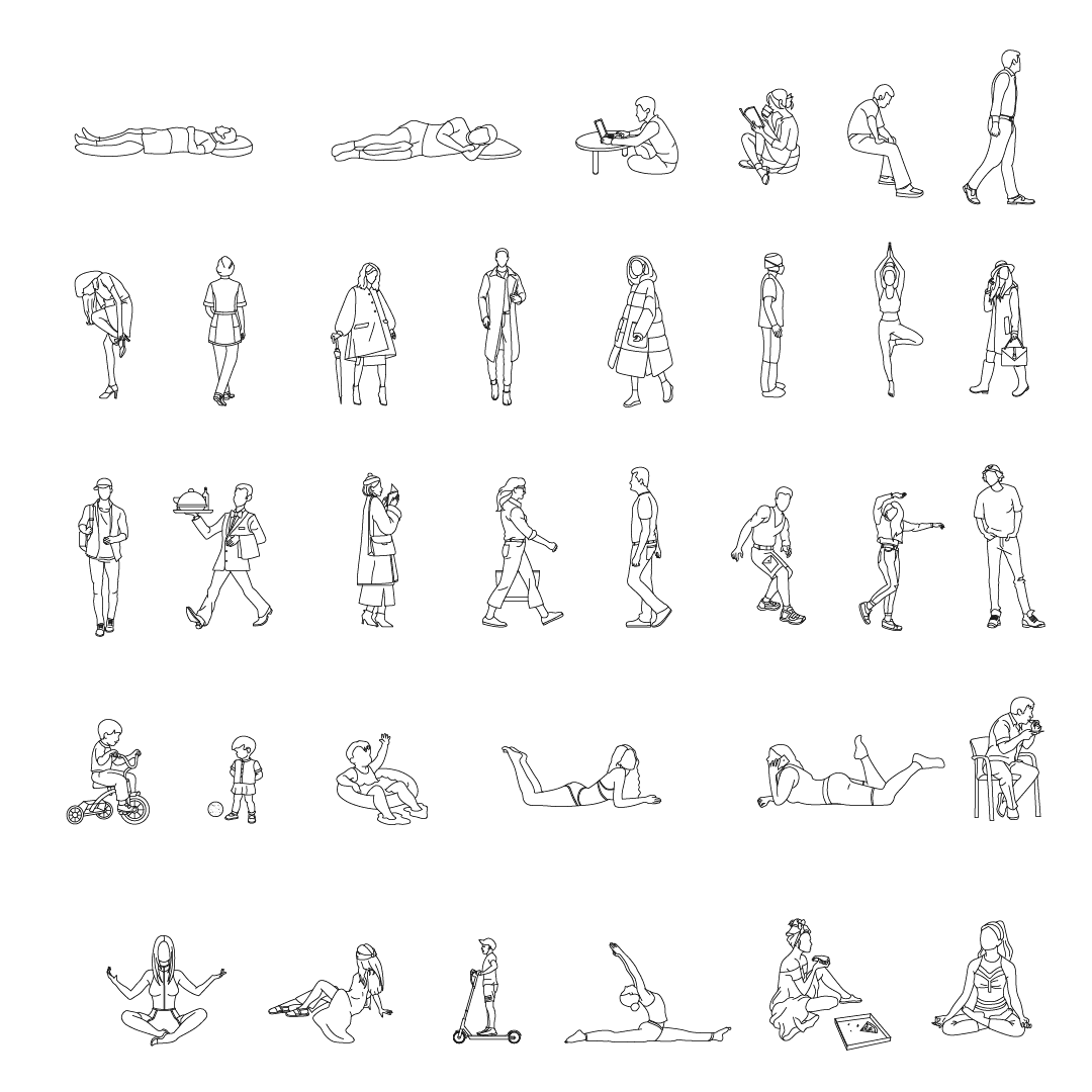 Daily Life People CAD Block