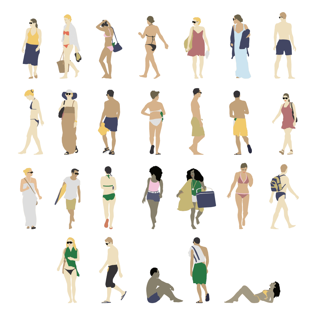 Summertime Vector Figure Set
