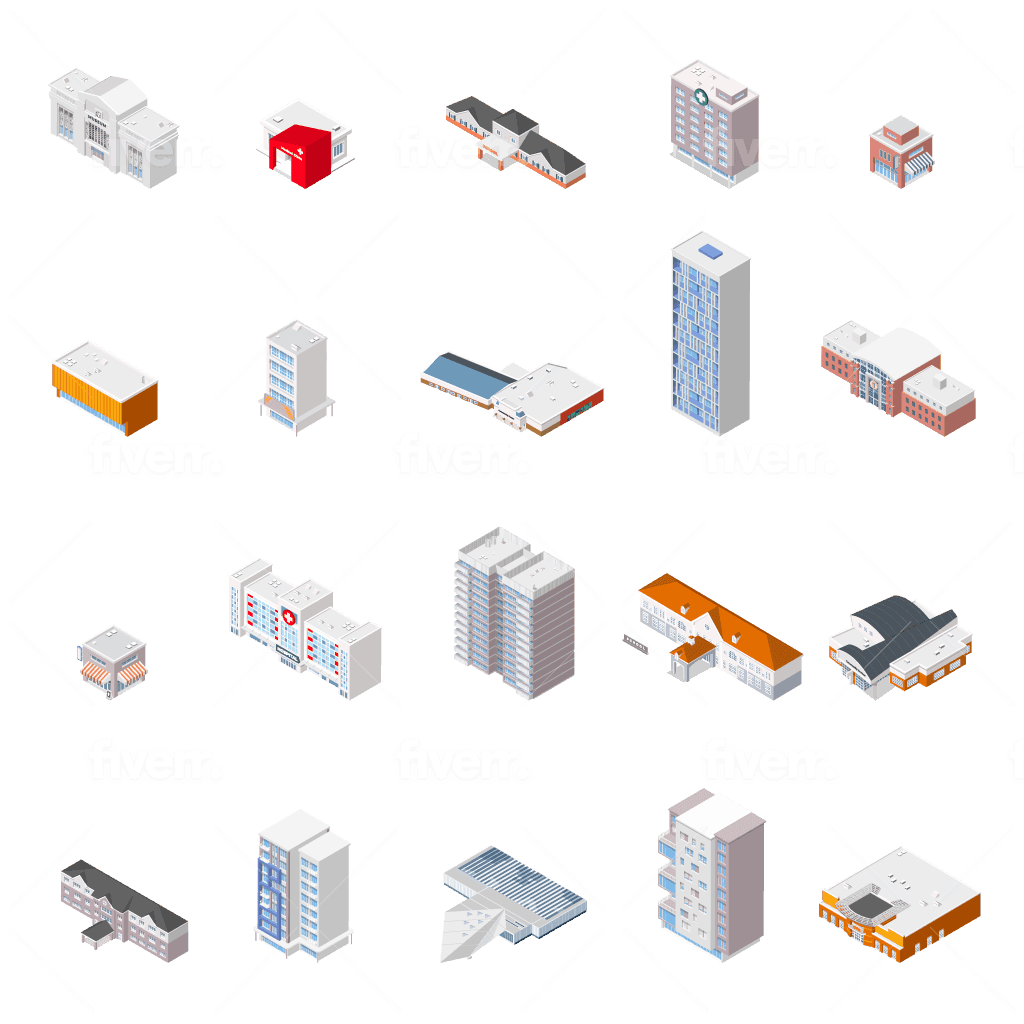 Public Building Isometric Vector