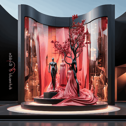 Fashion And Architecture In Black Pink