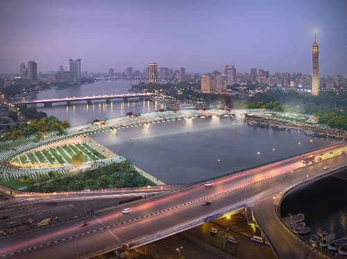 Cairo Breathing Sanctuary | A Living Pedestrian Bridge Over the Nile